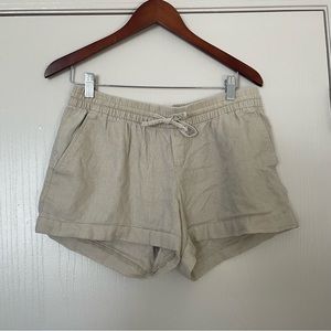 Beige Linen Shorts